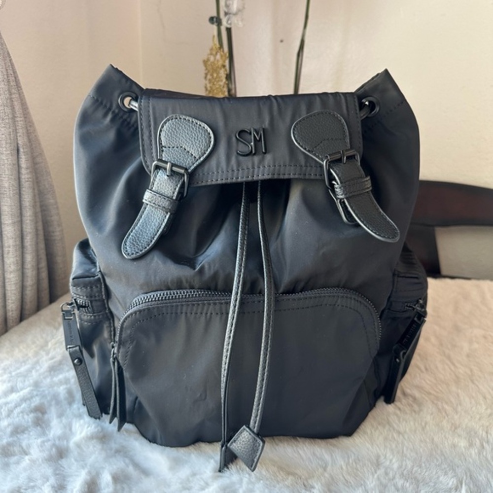 Steve Madden Black Backpack with Buckle Detail